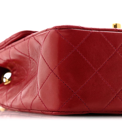 Chanel Lambskin Quilted Mini Square Flap Scarlet 10 of 14