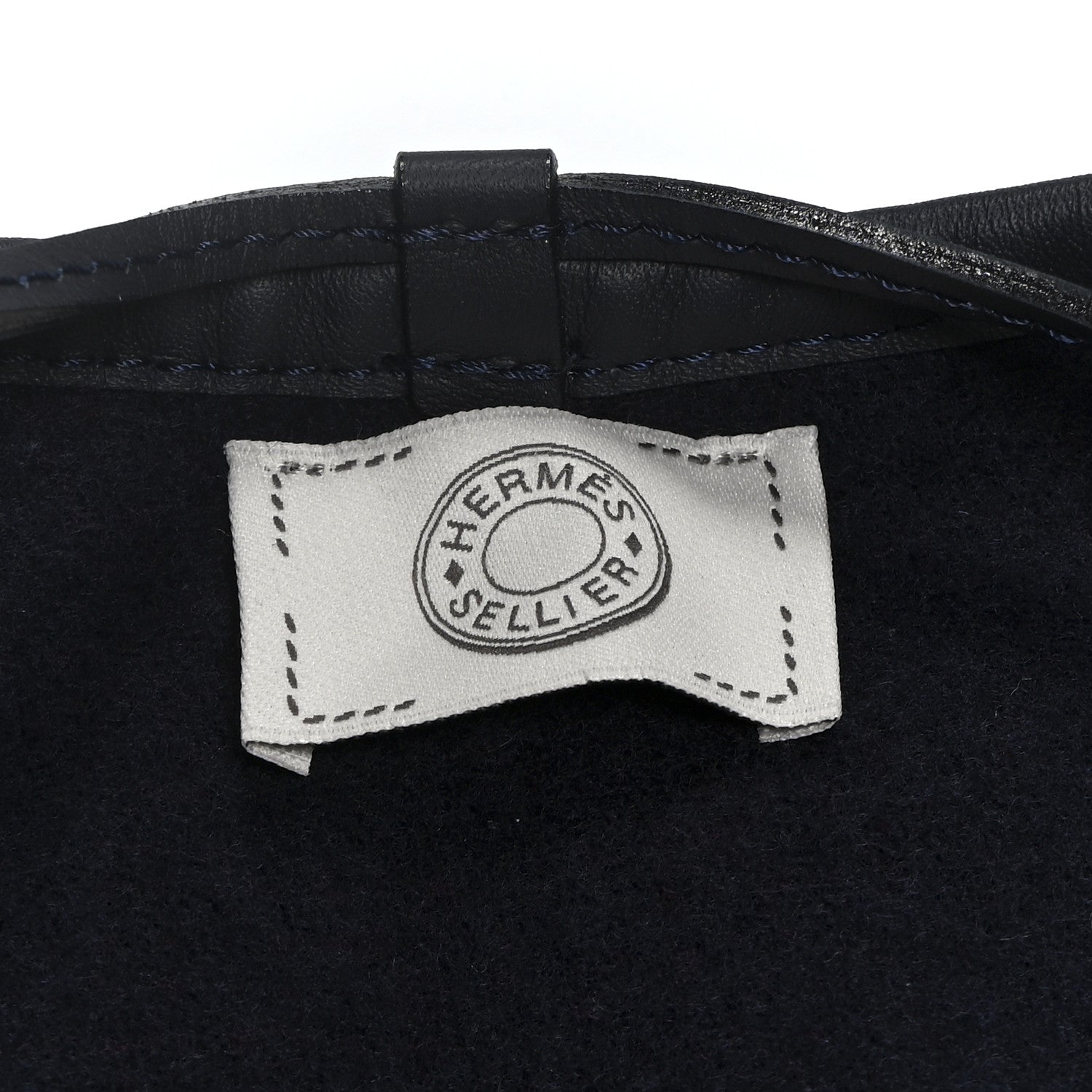 Hermes Wool Cashmere Sikkim Calfskin Quadrille Poncho Navy Rouge H 3 of 4
