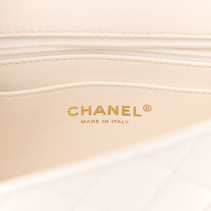 Chanel Lambskin Quilted Mini Crystal Top Handle Rectangular Flap White 6 of 12