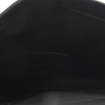 Saint Laurent Grain De Poudre Matelasse Chevron Monogram Envelope Clutch Black 8 of 9