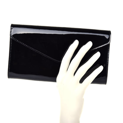 Saint Laurent Patent Y-Mail Clutch Black 2 of 8