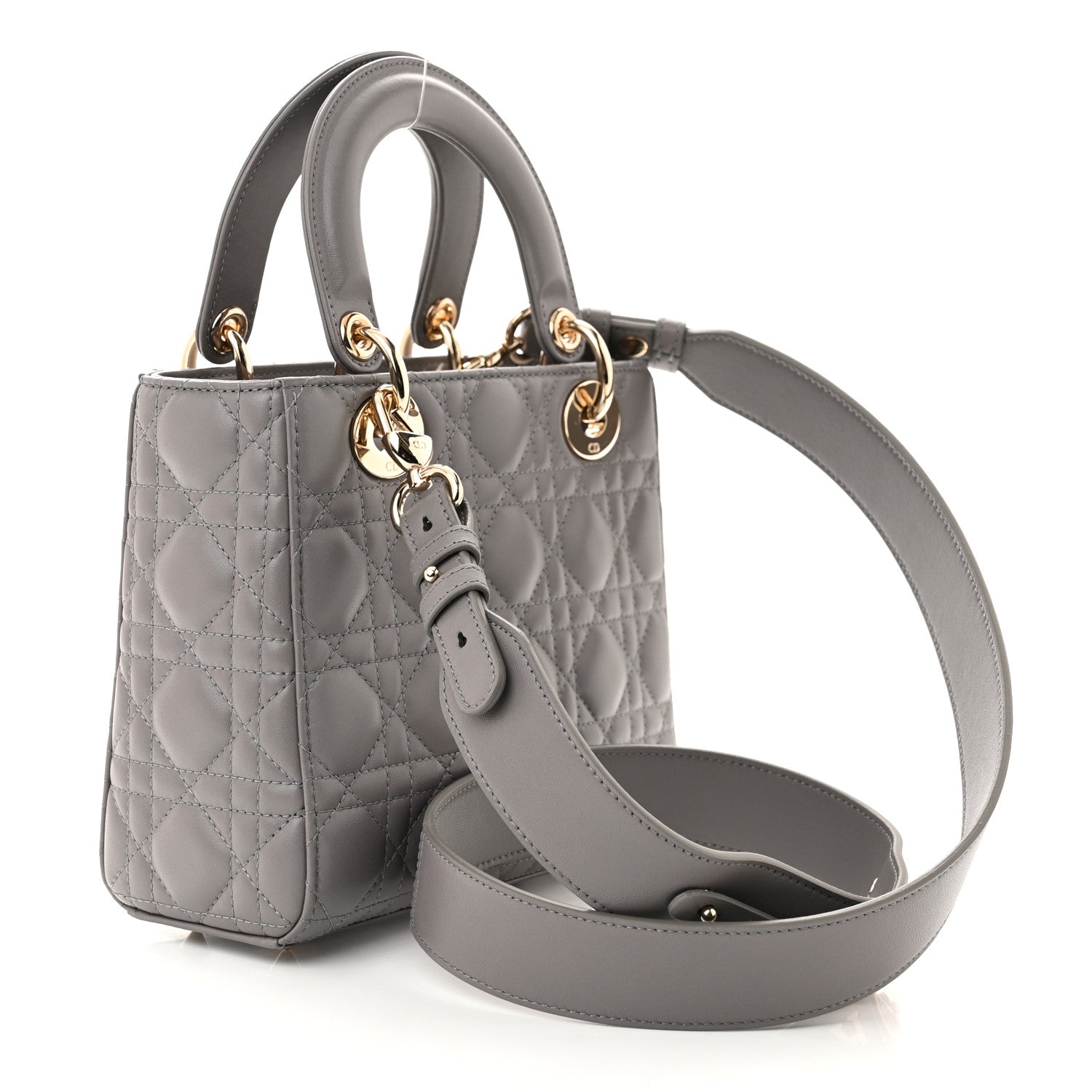 Christian Dior Lambskin Cannage Small My ABC Dior Lady Dior Grey 3 of 10