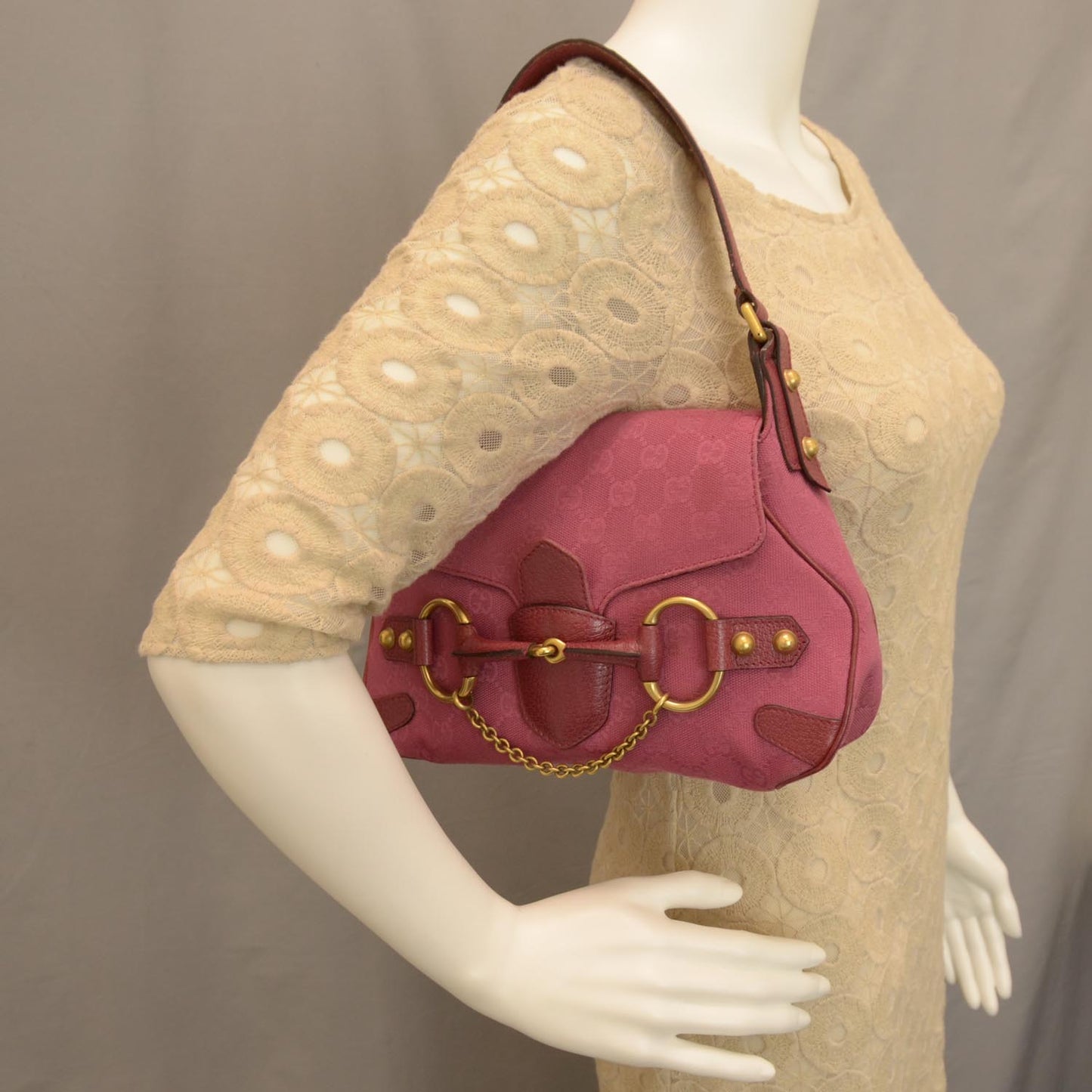 Monogram Horsebit Chain Flap Bag Fuchsia