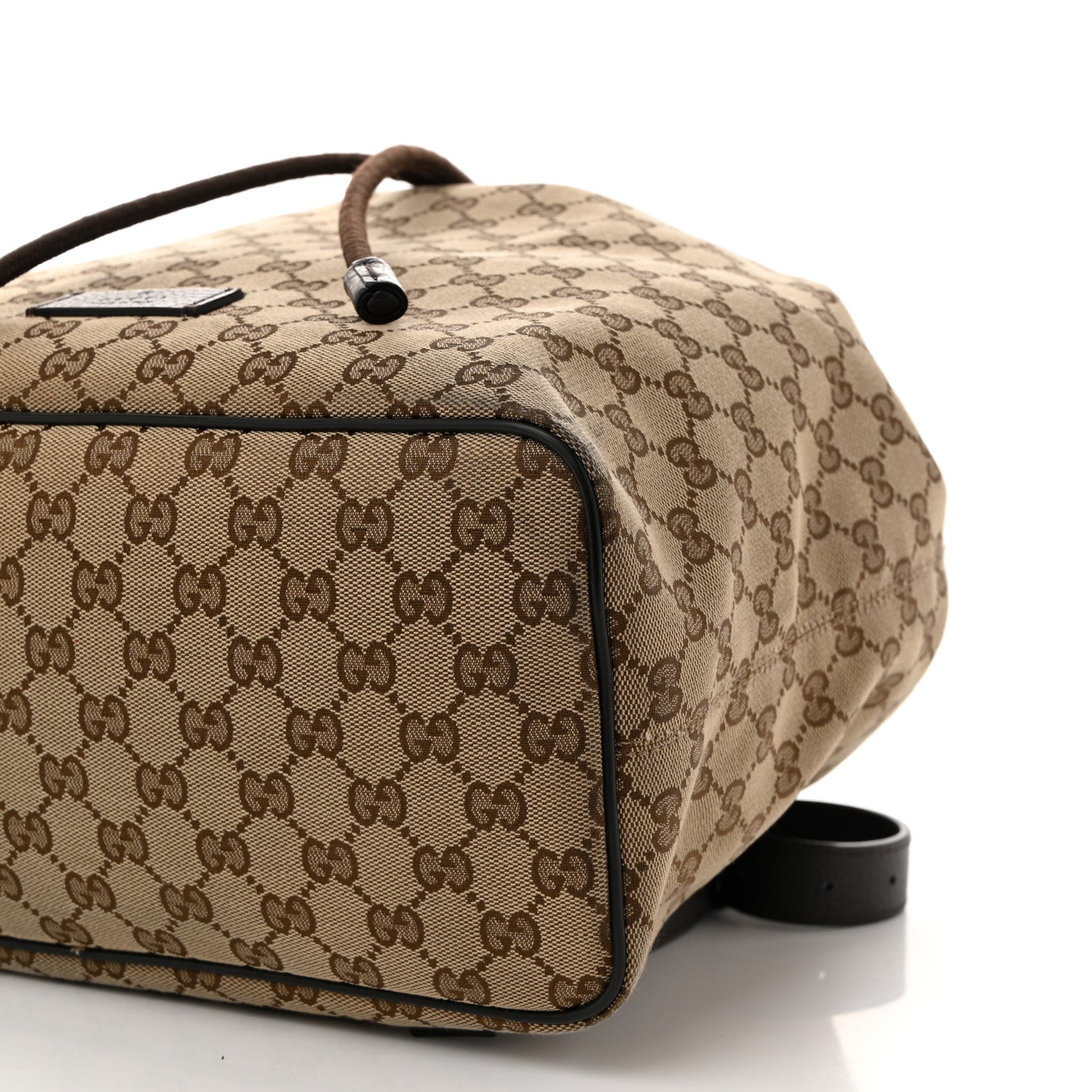 Gucci Monogram Dollar Calfskin O Drawstring Backpack Beige Ebony Testa di Moro Dark Chocolate 10 of 11
