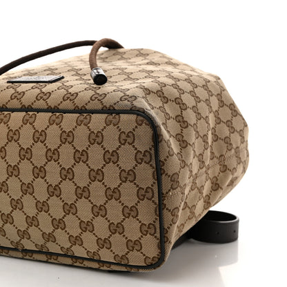 Gucci Monogram Dollar Calfskin O Drawstring Backpack Beige Ebony Testa di Moro Dark Chocolate 10 of 11