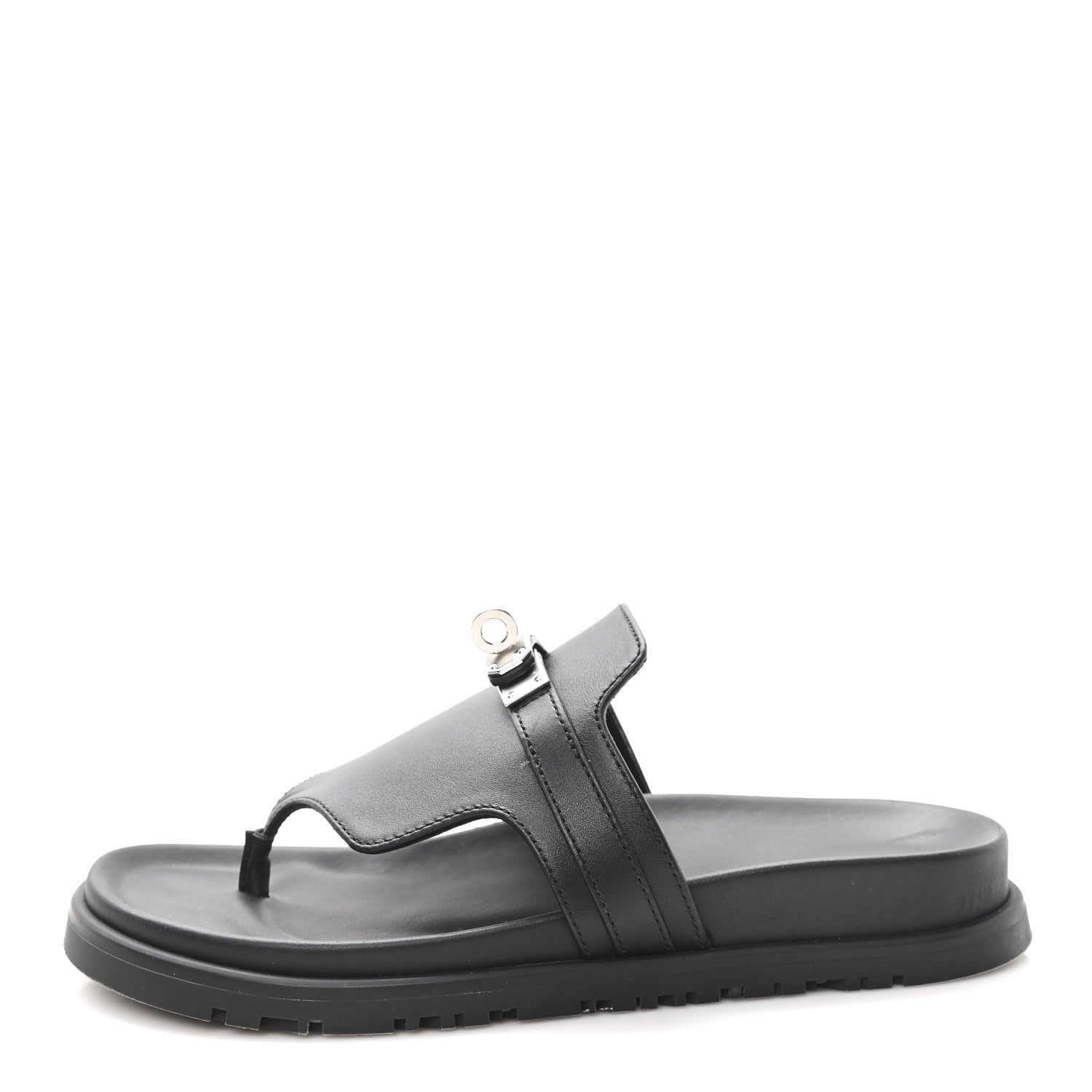 Hermes Calfskin Womens Empire Sandals 36 Black 1 of 9