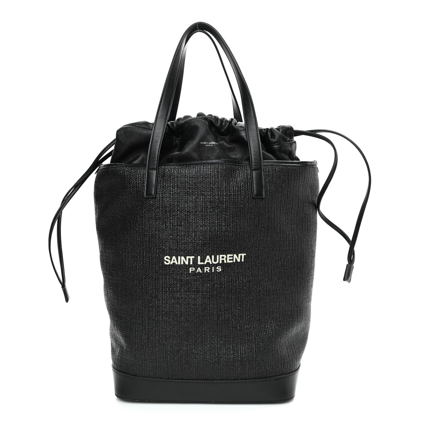 Linen Canvas Teddy Shopping Bag Black