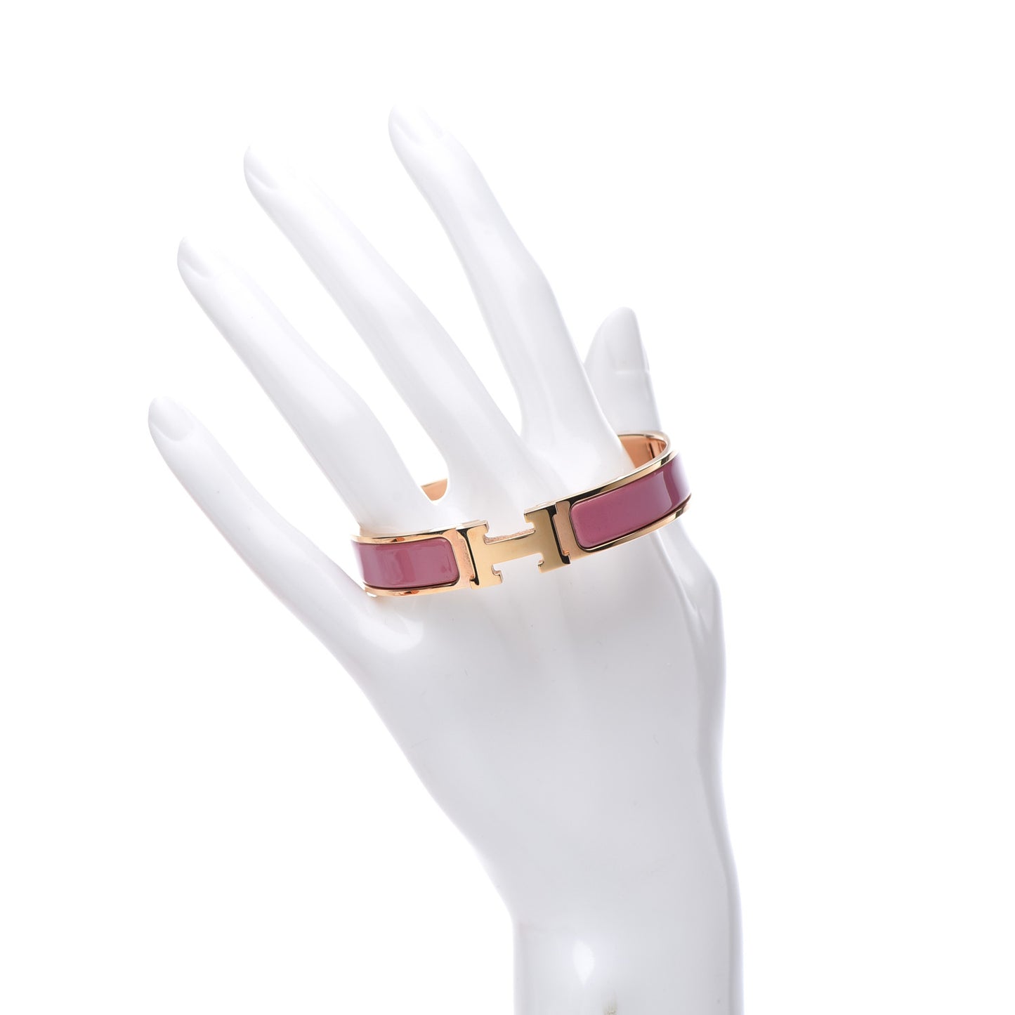 Enamel Narrow Clic Clac H Bracelet PM Rose Flamingo
