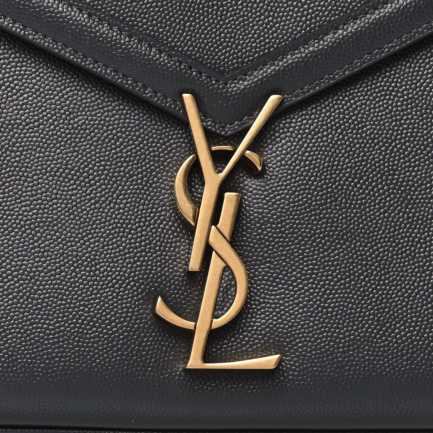 Saint Laurent Grain de Poudre Medium Classic Monogram Cassandra Top Handle Dark Smog 9 of 9