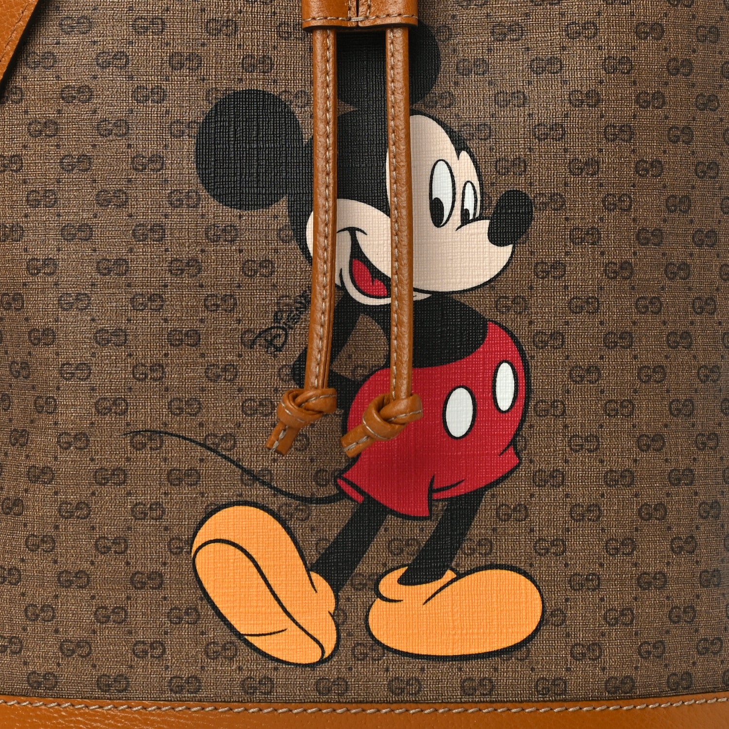 Gucci X DISNEY Mini Vintage GG Supreme Monogram Bucket Bag Beige Vintage Sun Oil 9 of 12