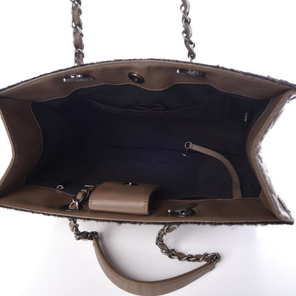 Chanel Aged Calfskin Tweed Medium Secrets Tote Taupe 5 of 7