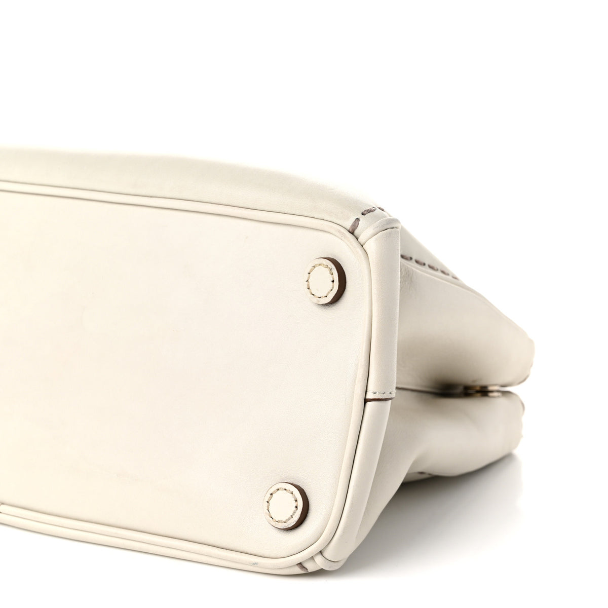 Prada City Calf Mini Hand Stitched Galleria Double Zip Tote White 10 of 12