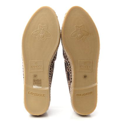 Gucci Lame Nappa GG Monogram Espadrilles 37 Brown Beige Light Bronze 5 of 9