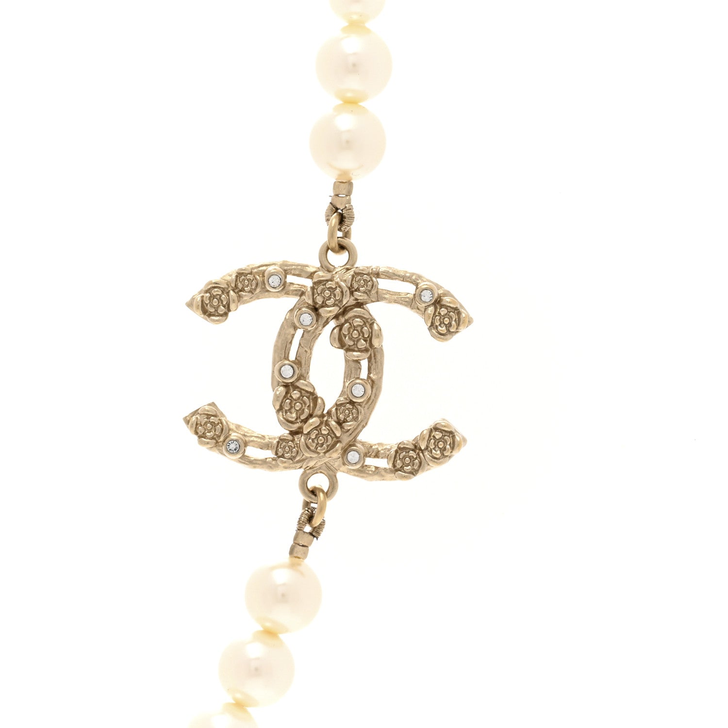 Chanel Pearl Crystal CC Choker Necklace Gold 4 of 6