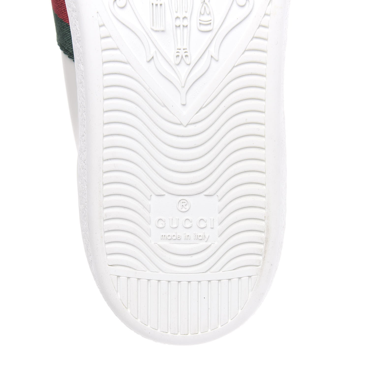 Gucci Calfskin Ayers Bee Embroidered Womens Ace Sneakers 37.5 White Green 8 of 8