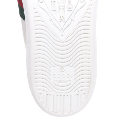 Gucci Calfskin Ayers Bee Embroidered Womens Ace Sneakers 37.5 White Green 8 of 8