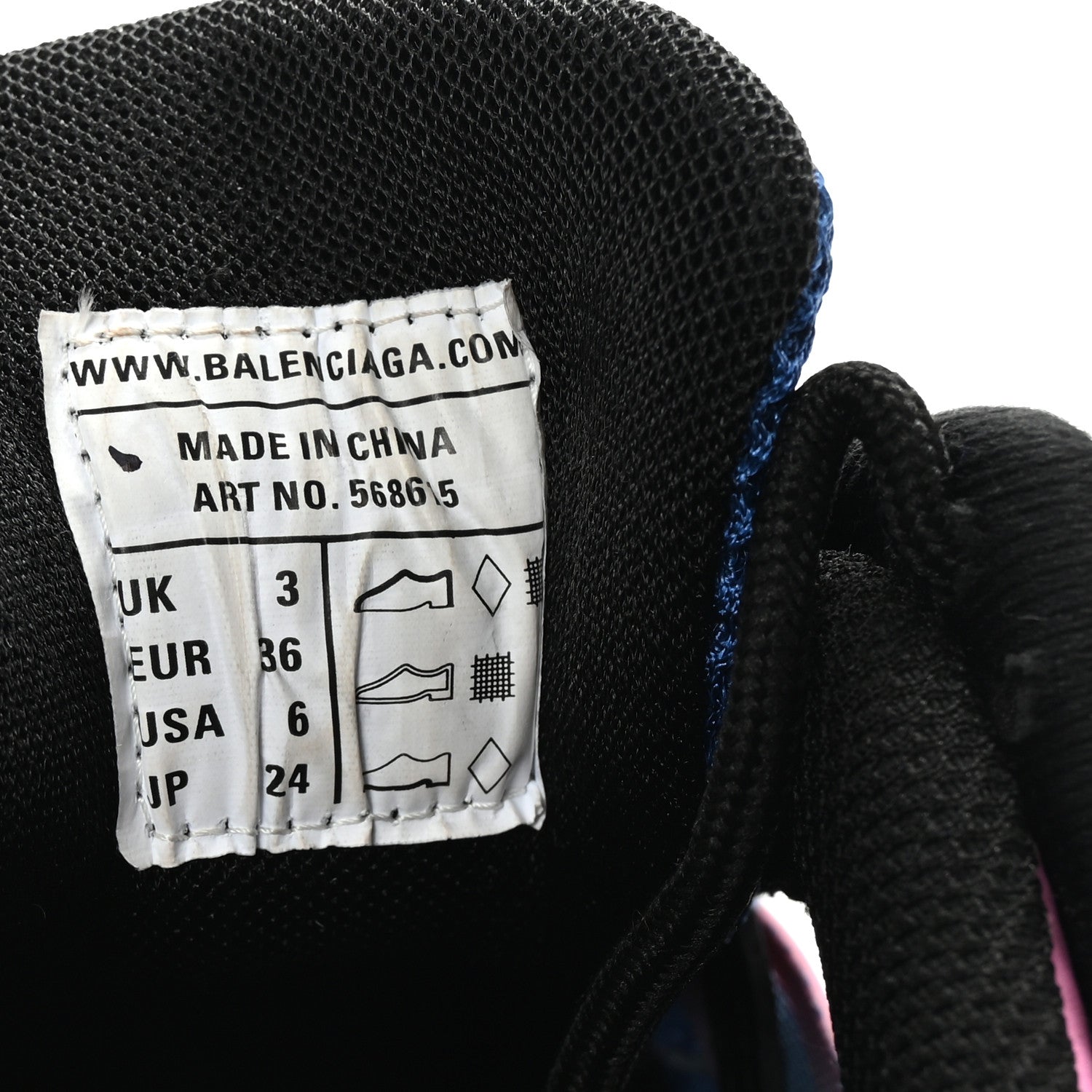 Balenciaga Rubber Mesh Bi-Color Womens Track.2 Open Sneakers 36 Blue Pink 8 of 8