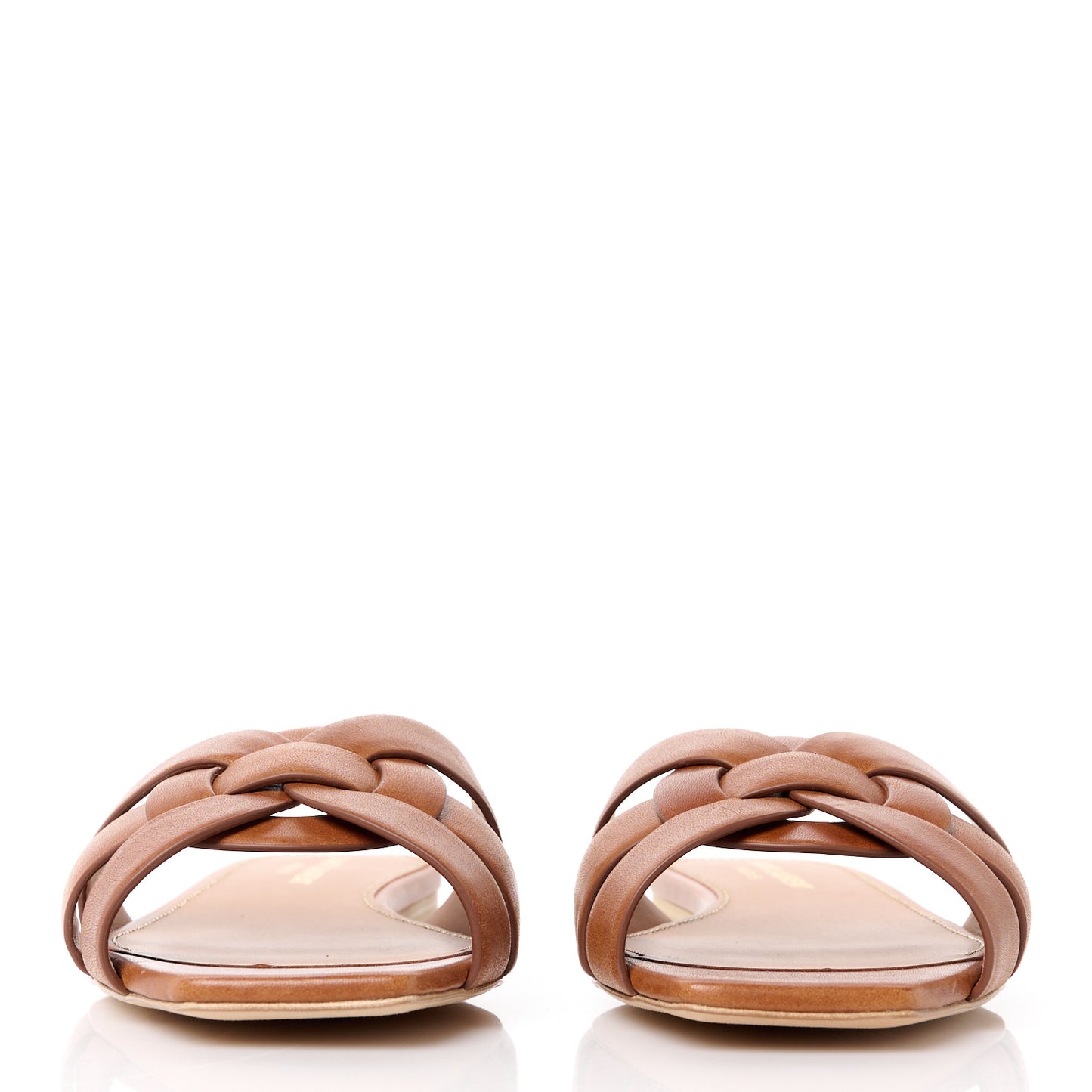 Calfskin Tribute 05 Slide Sandals 36 Amber