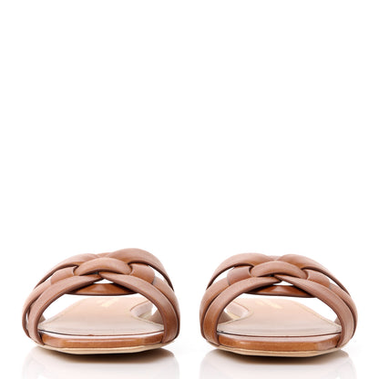 Saint Laurent Calfskin Tribute 05 Slide Sandals 36 Amber 2 of 11