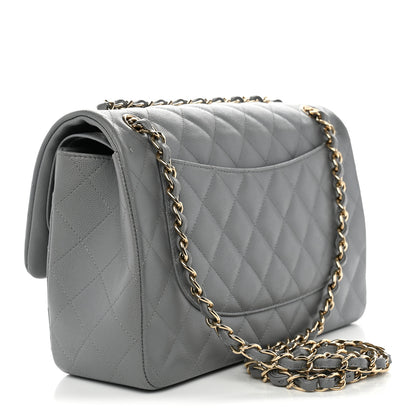 Chanel Caviar Quilted Jumbo Double Flap Grey 3 of 11