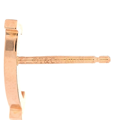 Tiffany 18K Rose Gold T Smile Stud Earrings 4 of 4
