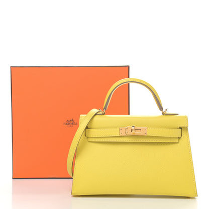 Hermes Epsom Mini Kelly Sellier 20 Lime 11 of 11