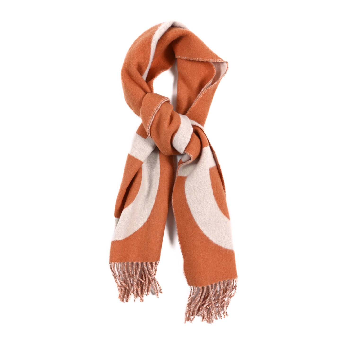 Cashmere Casaque Grand Mors Muffler Cuir Ivoire