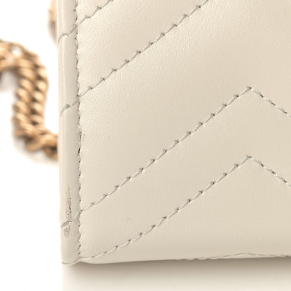Gucci Calfskin Matelasse GG Marmont Chain Wallet Mystic White 5 of 5