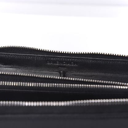 Balenciaga Agneau Arena Nappa Glover Classic Continental Zip Around Wallet Black 8 of 9