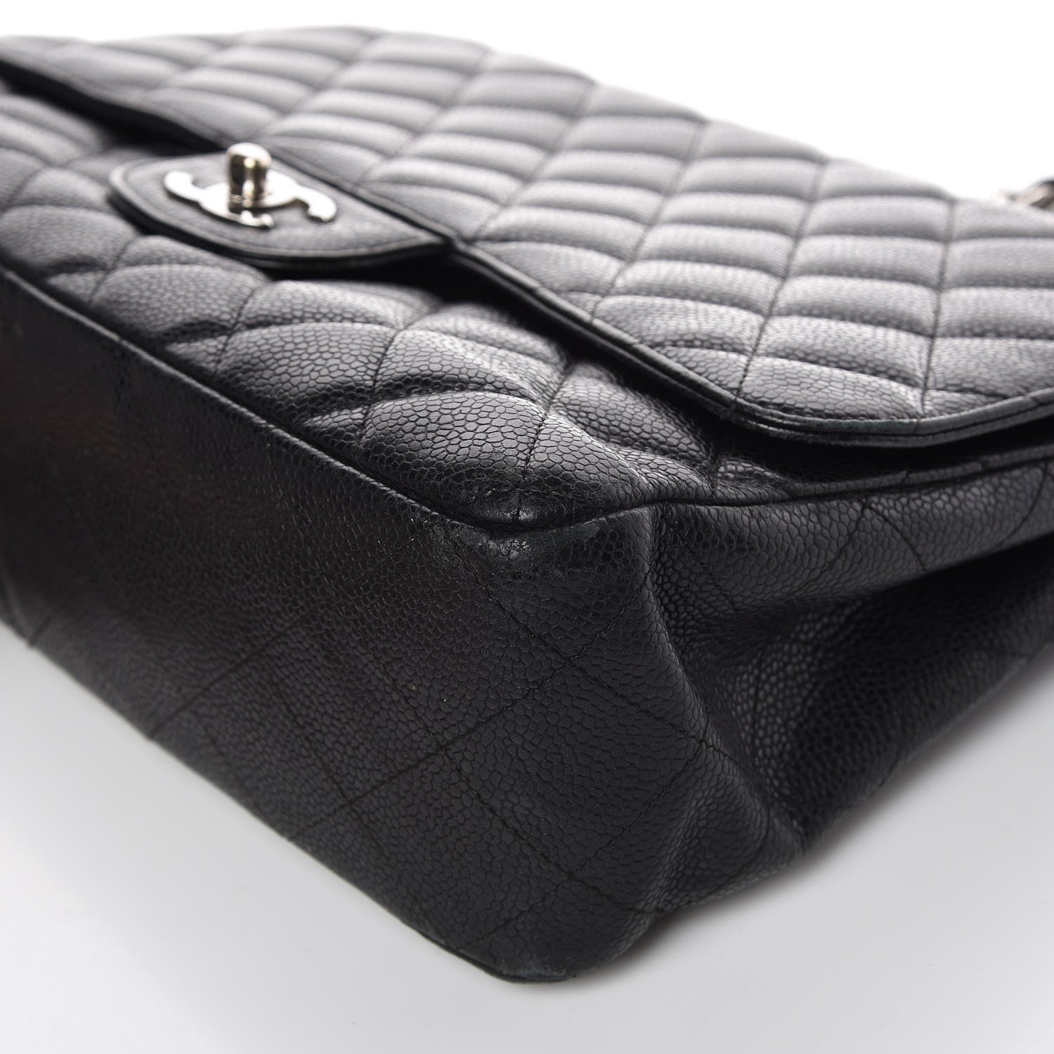Chanel Caviar Quilted Jumbo Single Flap Black 13 of 15