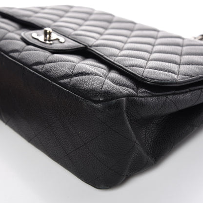 Chanel Caviar Quilted Jumbo Single Flap Black 13 of 15
