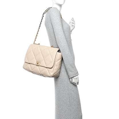 Chanel Goatskin Quilted Maxi Chanel 19 Flap Beige 2 of 11
