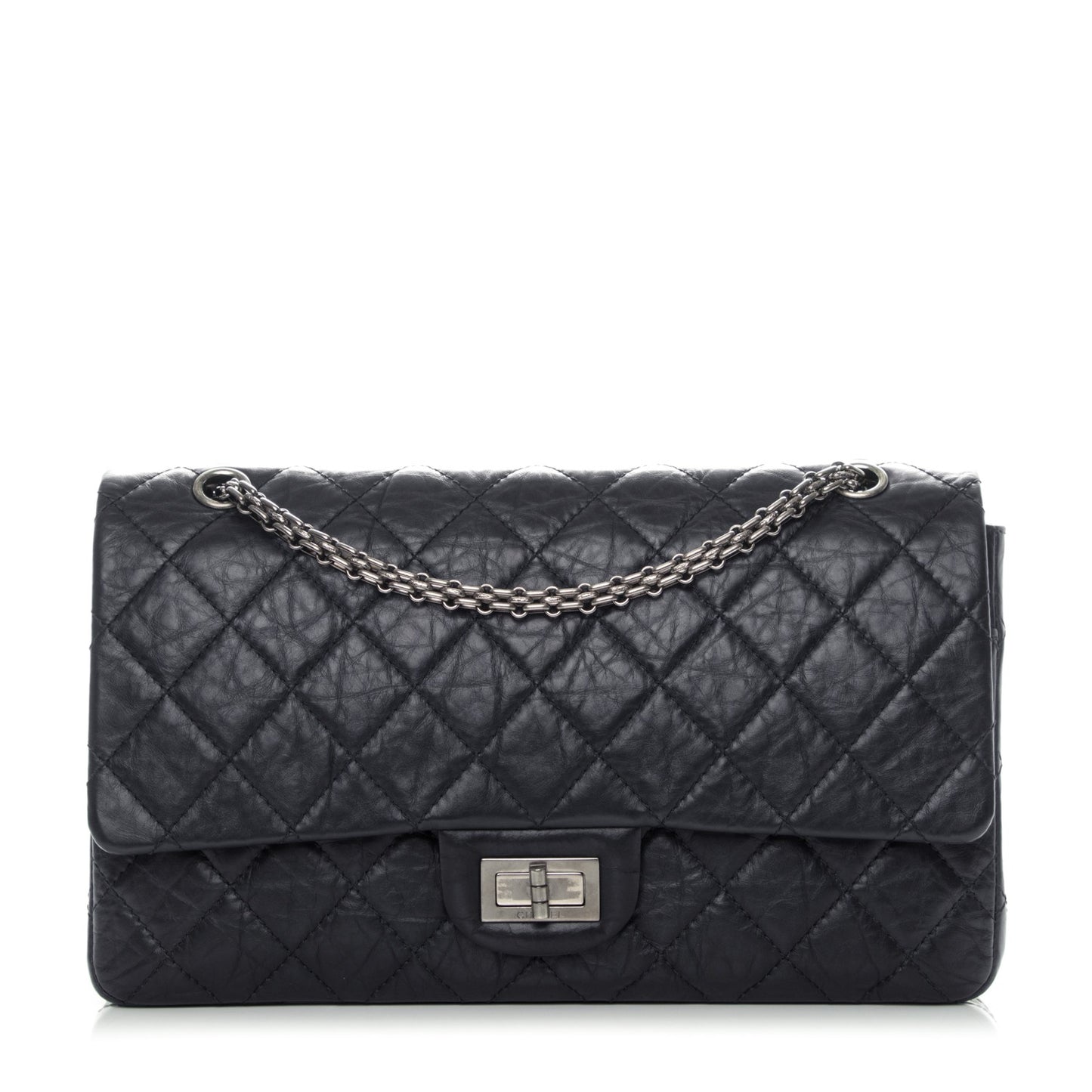 Aged Calfskin Quilted 2.55 Reissue 227 Flap Navy