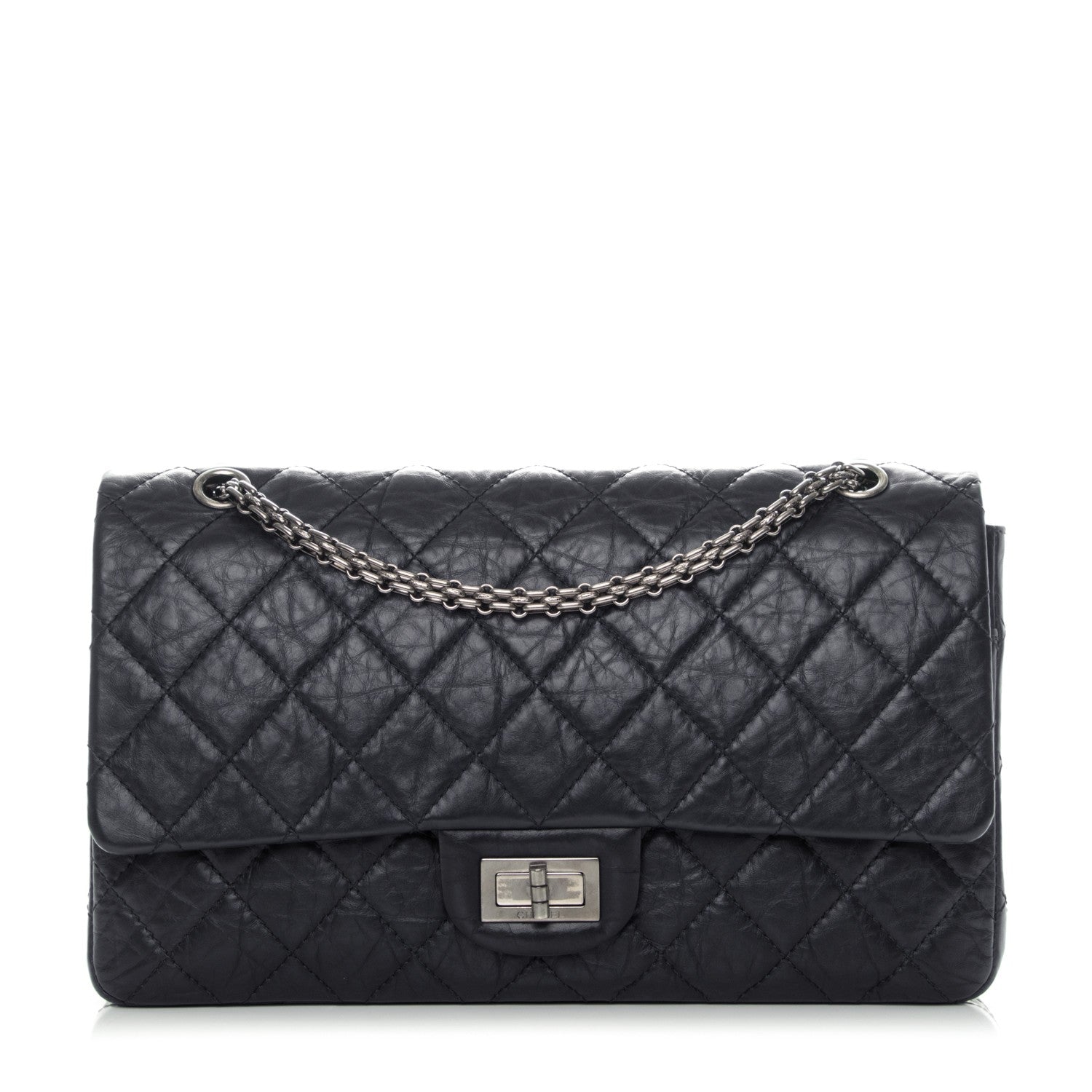 Chanel Aged Calfskin Quilted 2.55 Reissue 227 Flap Navy 1 of 9