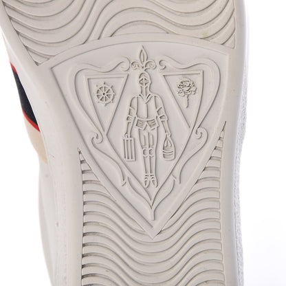 Gucci Calfskin Stripe Mens New Ace Sneakers 8 White Ecru Red Flame 8 of 22