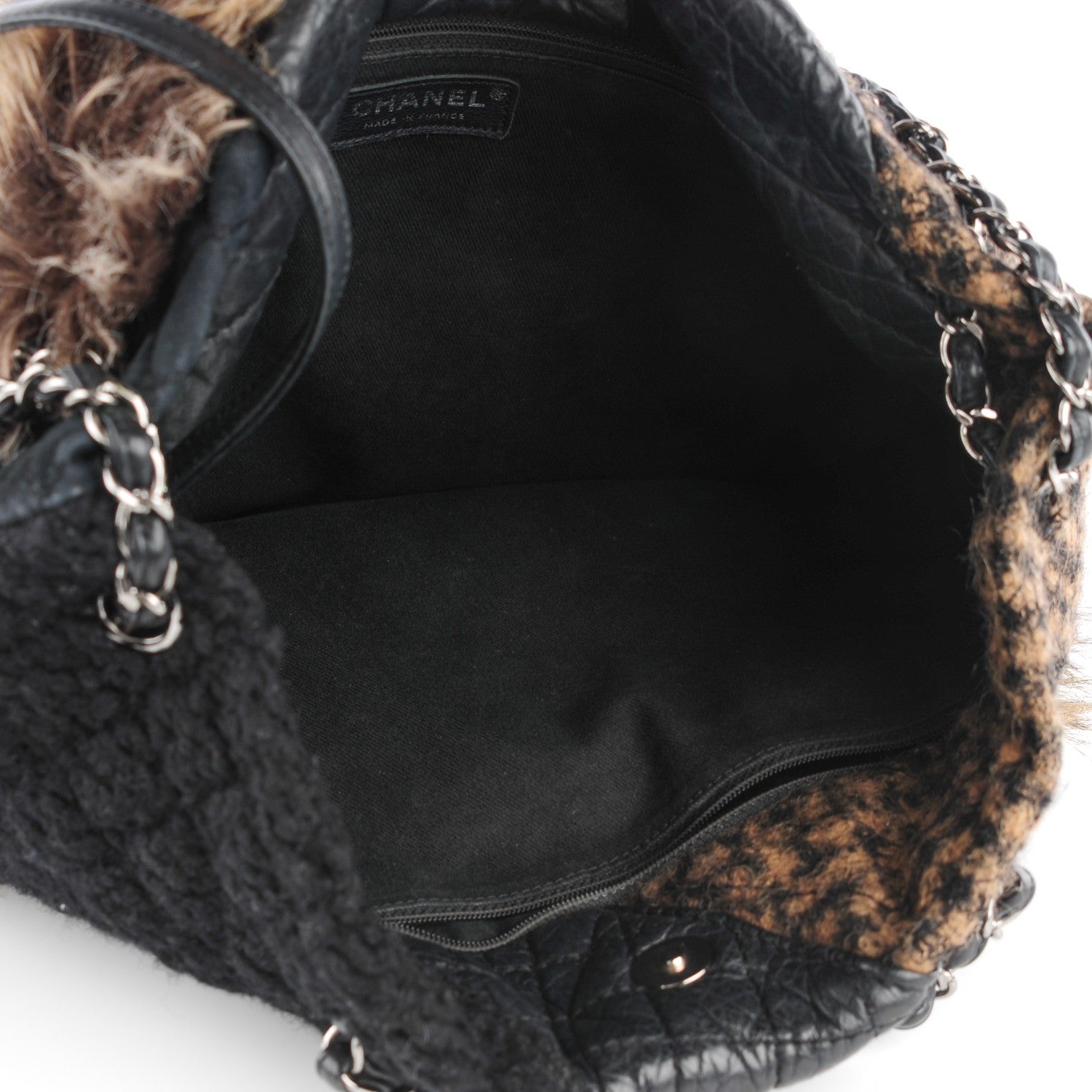 Chanel Tweed Lambskin Fantasy Fur Karl's Cabas Tote 5 of 7