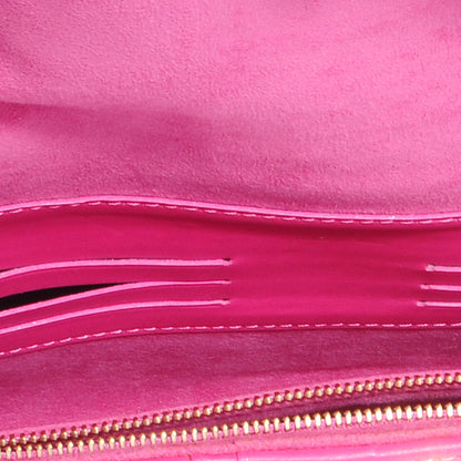 Louis Vuitton Calfskin Embossed Courtney Pochette Clutch Fuchsia 5 of 7