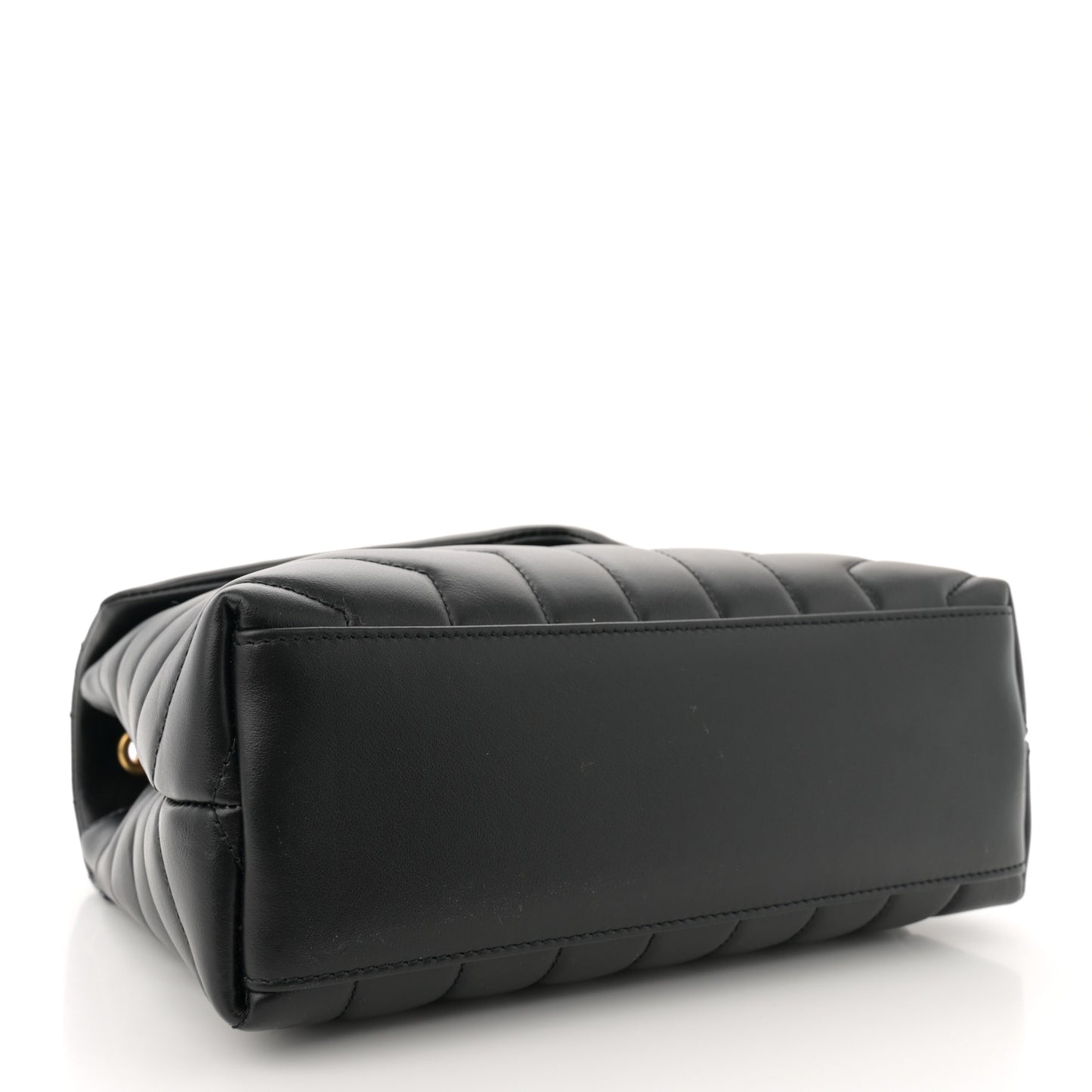 Calfskin Y Quilted Monogram Small Loulou Chain Satchel Black