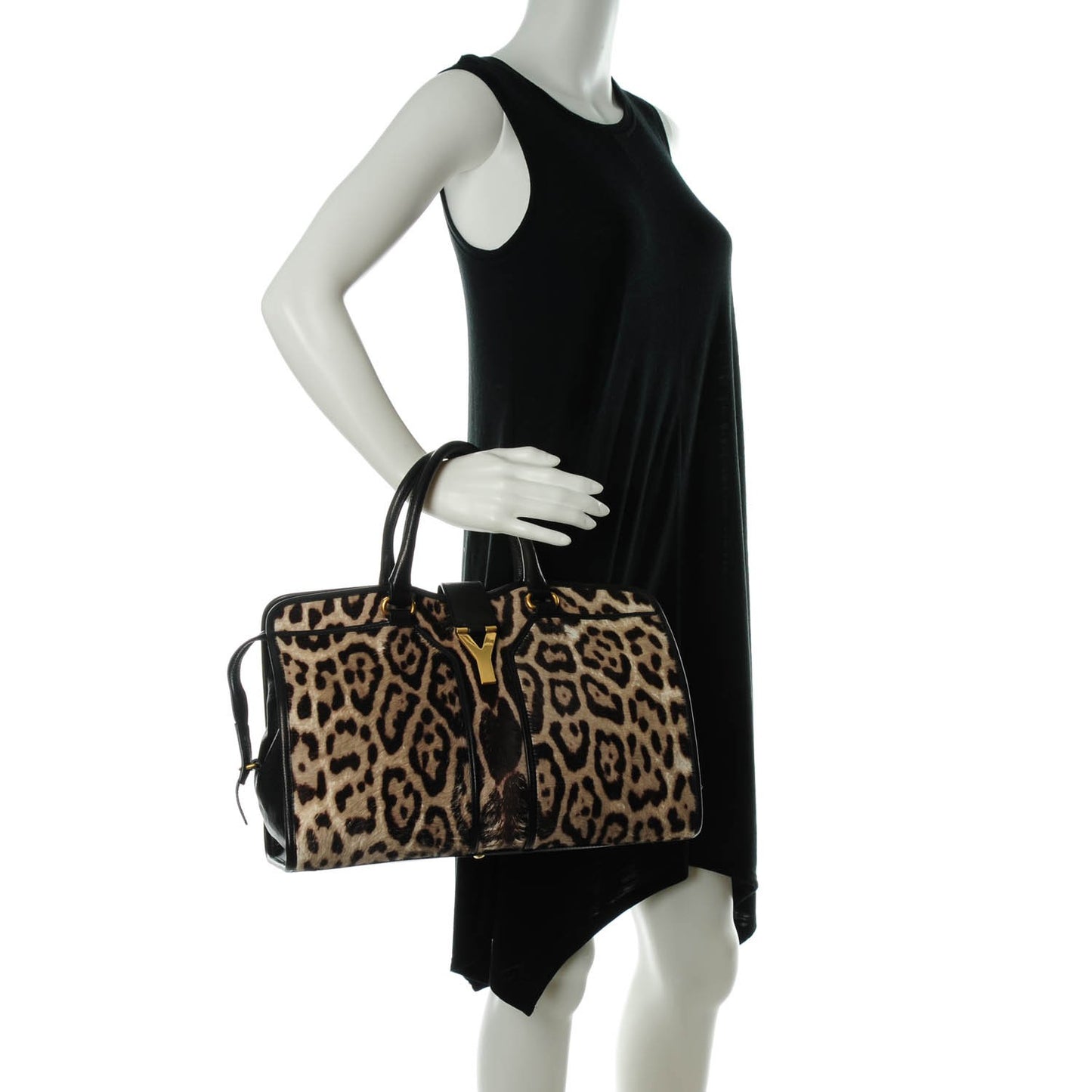 Pony Hair Leopard Print Medium Cabas Chyc Black