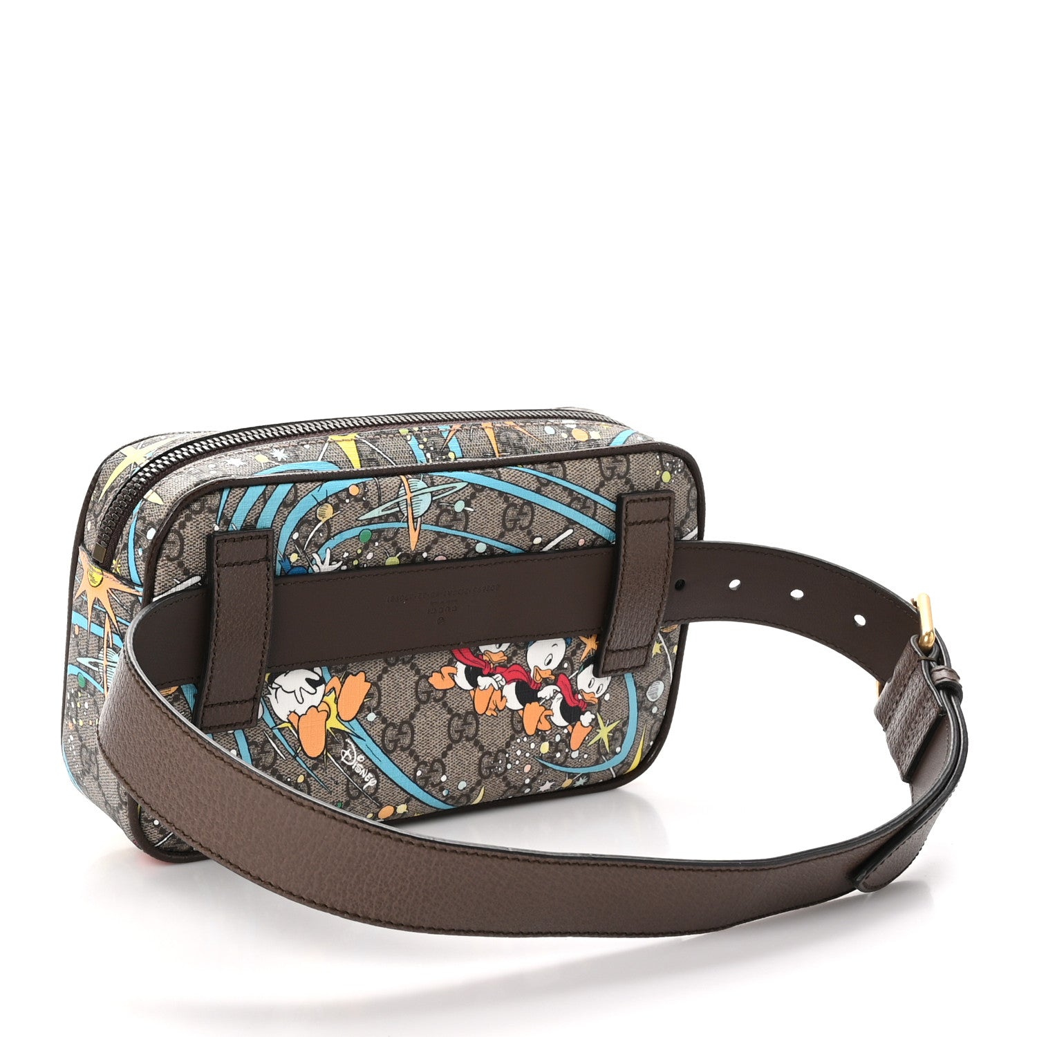Gucci X DISNEY GG Supreme Monogram Donald Duck Small Interlocking G Belt Bag 80 32 Beige Multicolor New Acero 3 of 10