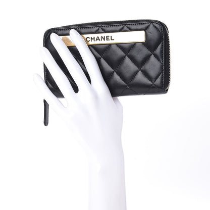 Chanel Lambskin Quilted Small Trendy CC Zip Around Wallet Black 2 of 11