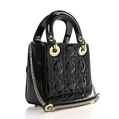 Christian Dior Patent Cannage Mini Lady Dior Black 3 of 8
