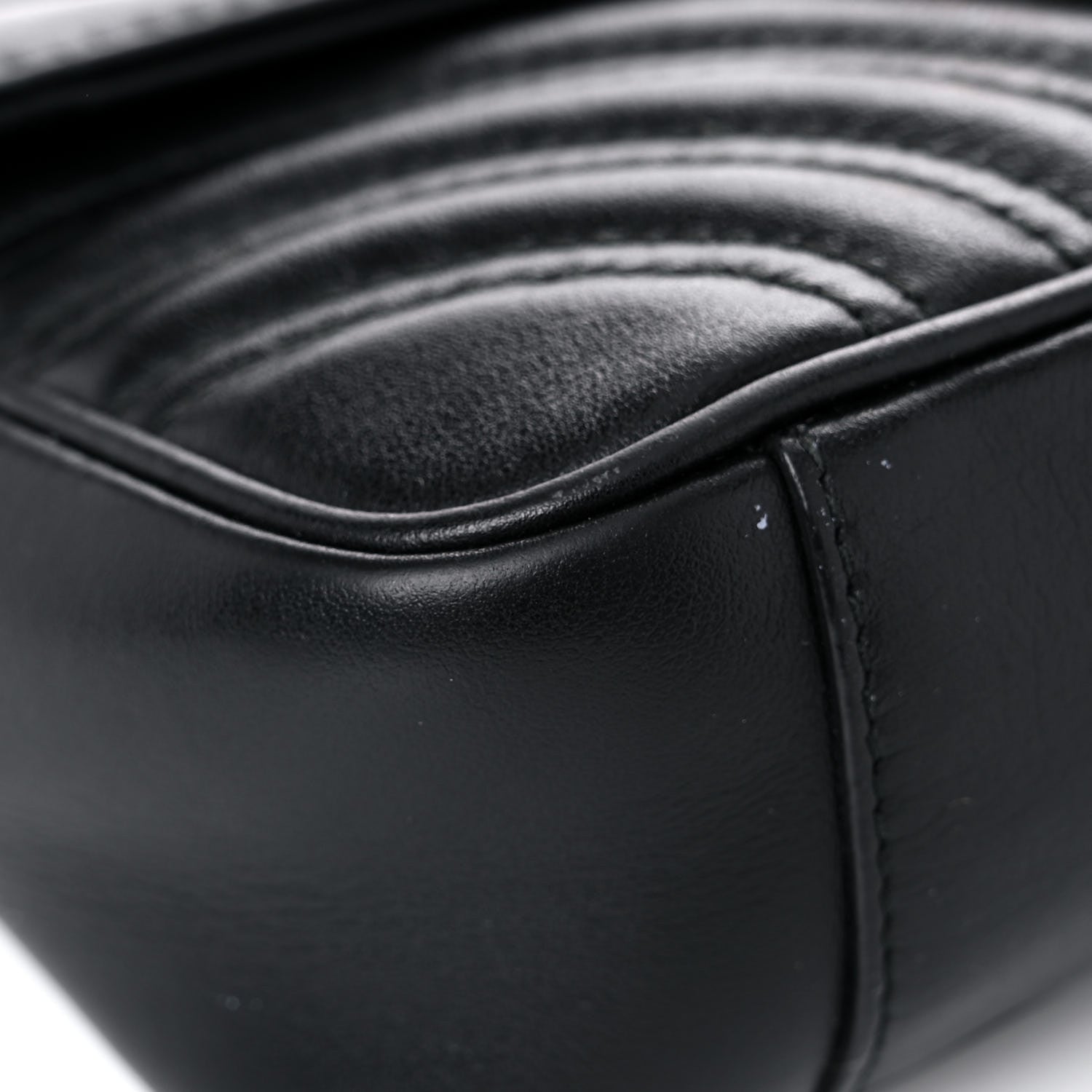 Gucci Calfskin Matelasse Mini GG Marmont Shoulder Bag Black 9 of 25