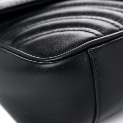 Gucci Calfskin Matelasse Mini GG Marmont Shoulder Bag Black 9 of 25