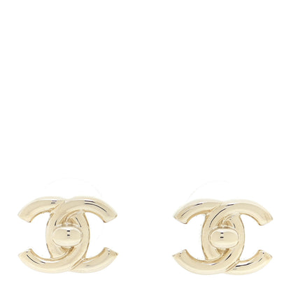 Chanel Metal CC Turnlock Earrings Gold 1 of 5