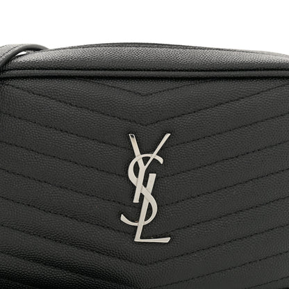 Saint Laurent Grain De Poudre Matelasse Monogram Mini Lou Camera Bag Black 8 of 11