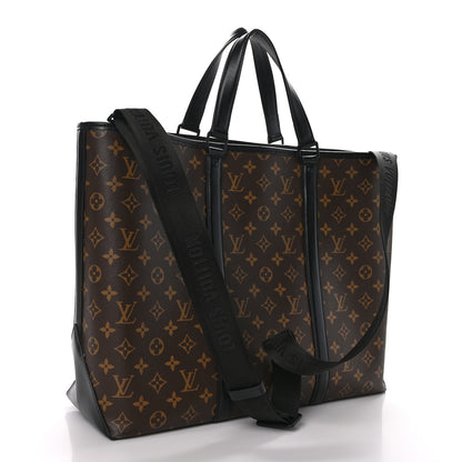 Louis Vuitton Monogram Macassar Weekend Tote GM 4 of 9