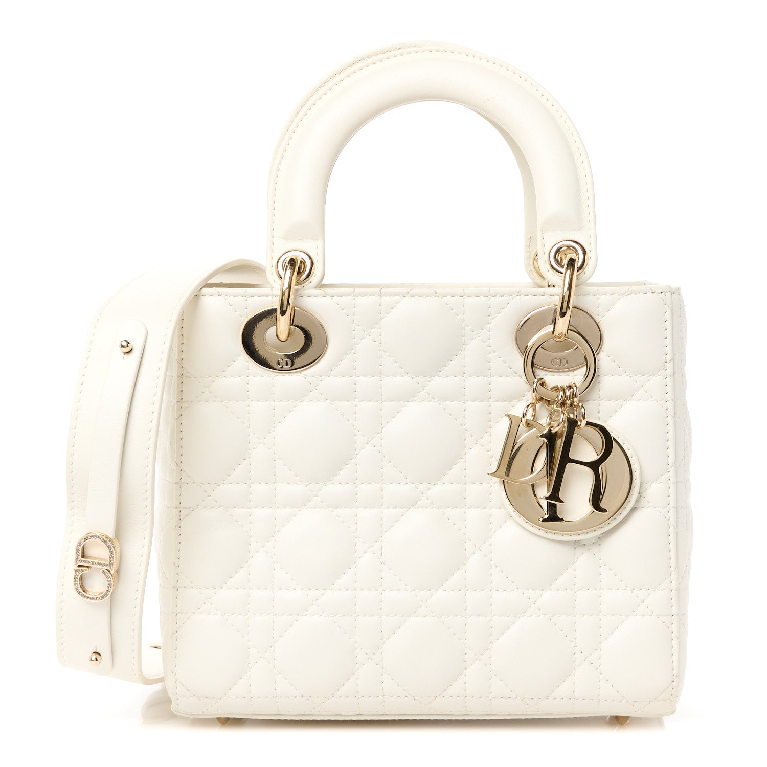 Christian Dior Lambskin Cannage Small My ABCDior Lady Dior White 1 of 11