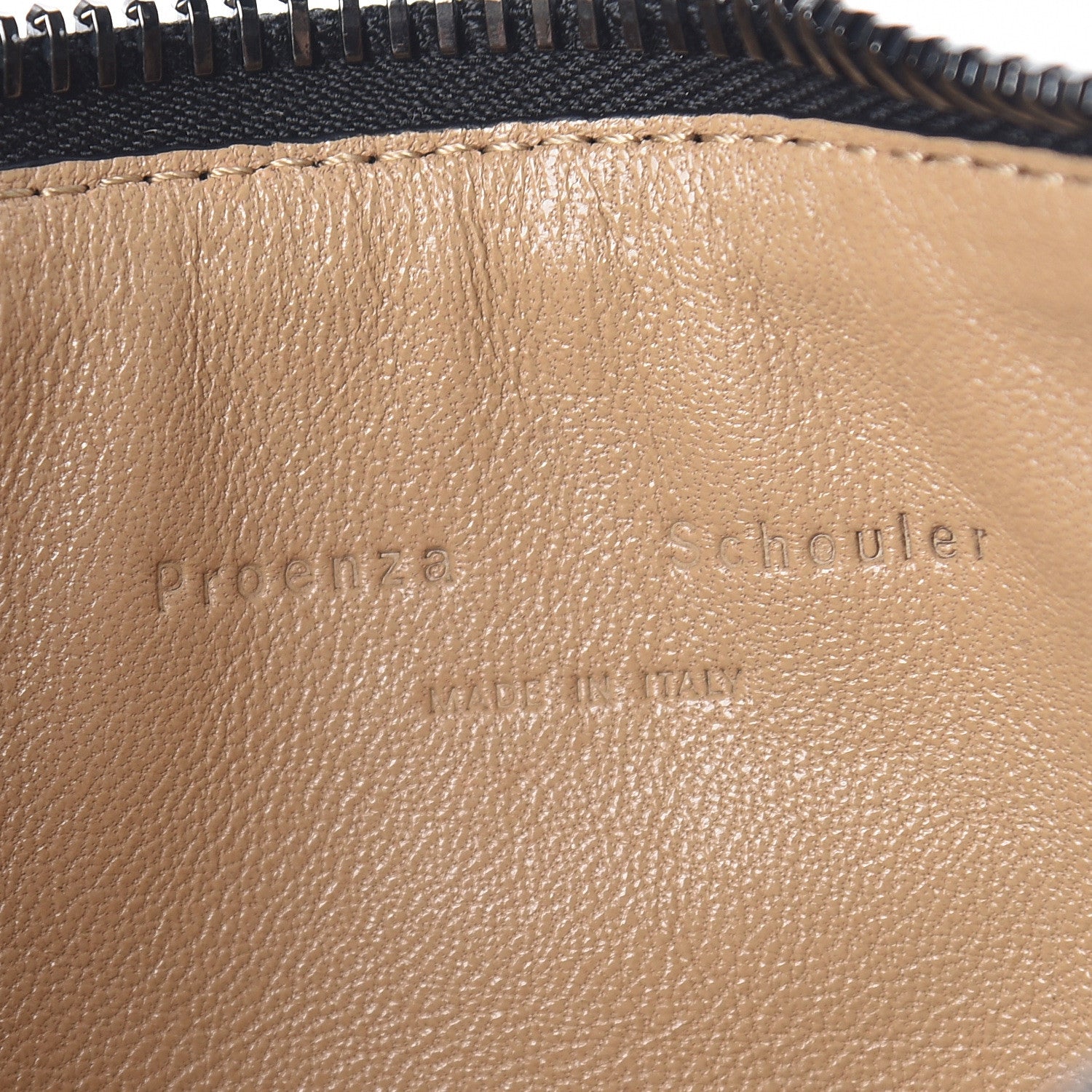 Proenza Schouler Calfskin Triangle Print Zip Pouch Black Red 6 of 6