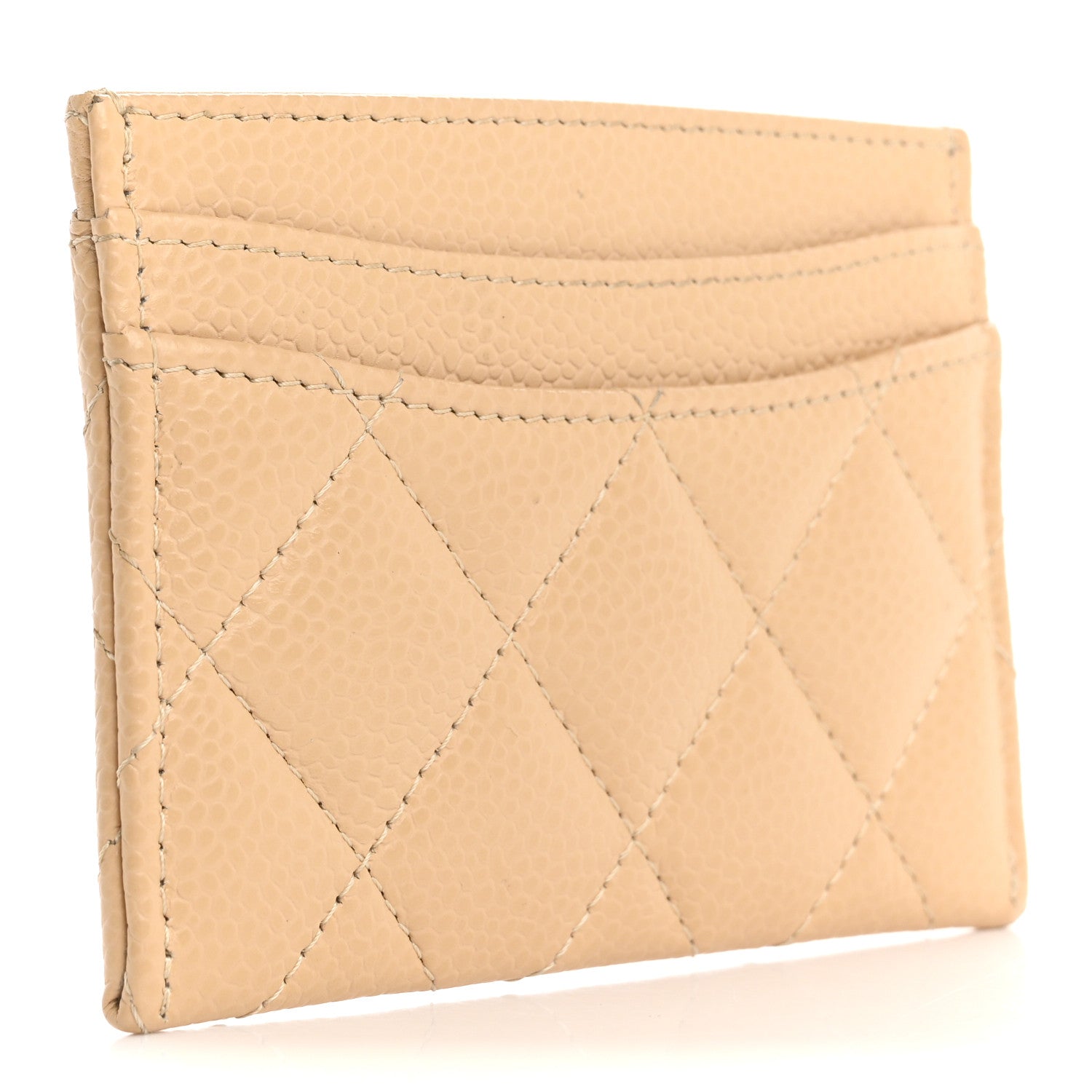 Chanel Caviar Quilted Card Holder Beige 3 of 10